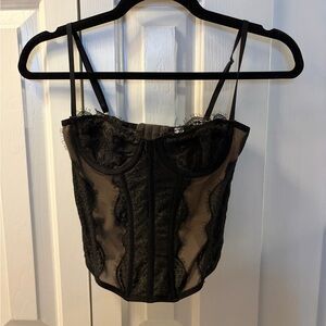 Urban Outfitters Black Lace Bustier Top